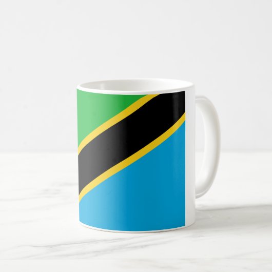 Tansania-Flagge Kaffeetasse (VorderseiteRechts)