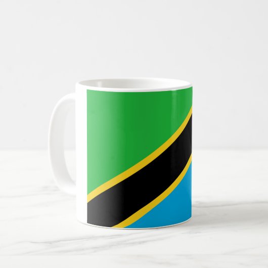 Tansania-Flagge Kaffeetasse (Vorderseite Links)