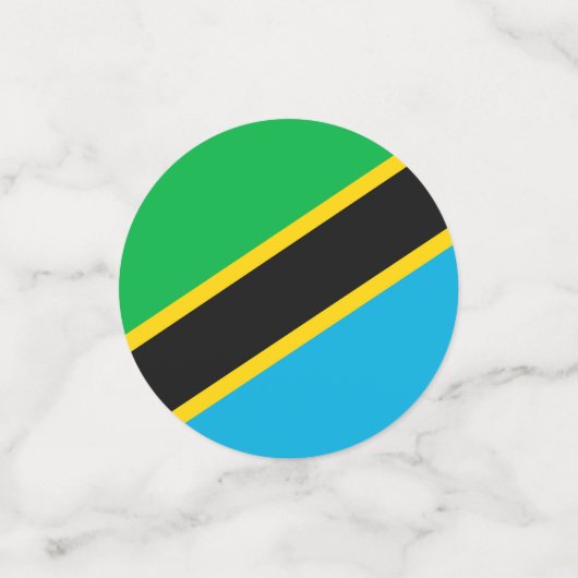 Tansania-Flagge Konfetti (Klein Vorderseite)