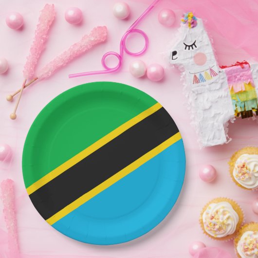 Tansania-Flagge Pappteller (Party)