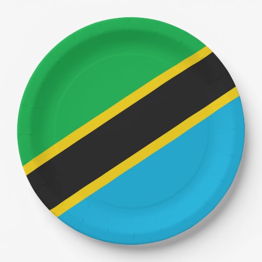 Tansania-Flagge Pappteller (Vorderseite)