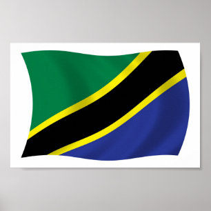 Tansania Flagge Poster Druck