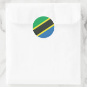 Tansania-Flagge Runder Aufkleber (Tasche)