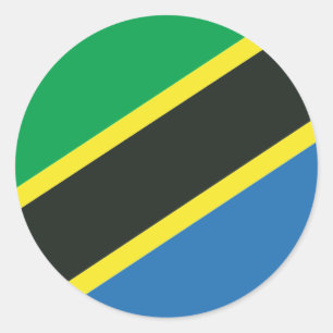 Tansania-Flagge Runder Aufkleber