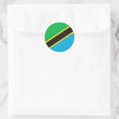 Tansania-Flagge Runder Aufkleber (Tasche)