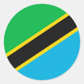 Tansania-Flagge Runder Aufkleber (Vorderseite)