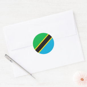 Tansania-Flagge Runder Aufkleber
