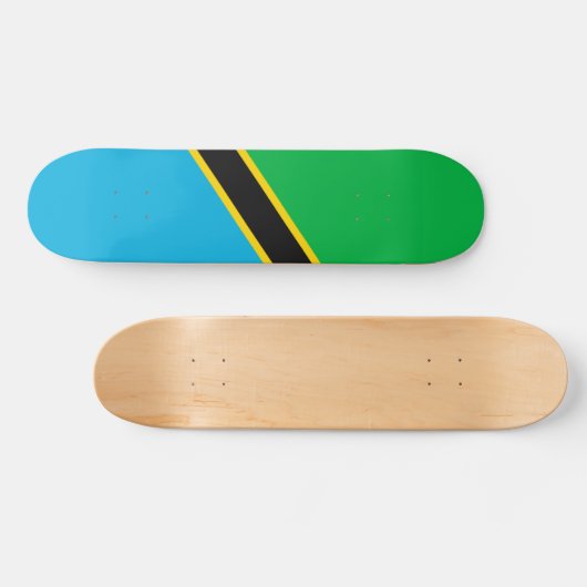 Tansania-Flagge Skateboard (Horizontal)