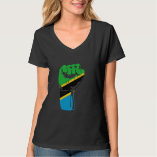 Tansania-Flagge Tansanische Wurzeln Handfist Tansa T-Shirt