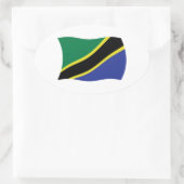 Tansania Flaggenaufkleber Ovaler Aufkleber (Tasche)