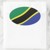 Tansania Flaggenaufkleber Ovaler Aufkleber (Tasche)