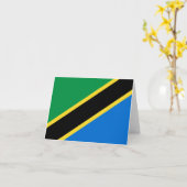 Tansania Flaggennotecard Karte (Gelbe Blume)