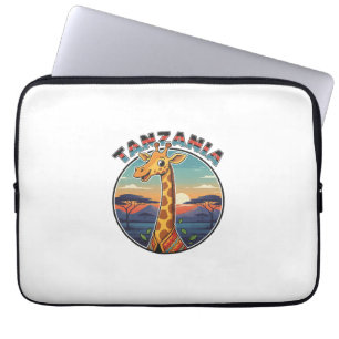 Tansania-Giraffe nationales Tier-Symbol-Cartoon cu Laptopschutzhülle