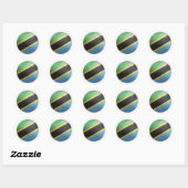 Tansania Glossy Circle Flag Runder Aufkleber (Blatt)