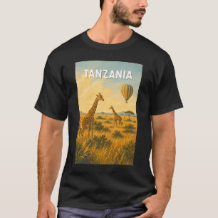 Tansania Heißluftballon-Illustration Reise Kunst T-Shirt