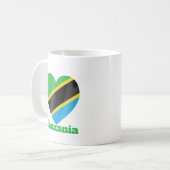 Tansania Herzenflagge Kaffeetasse (Vorderseite Links)