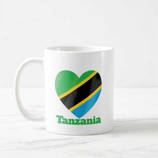 Tansania Herzenflagge Kaffeetasse (Links)