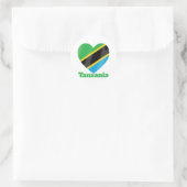 Tansania Herzenflagge Runder Aufkleber (Tasche)