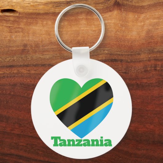 Tansania Herzenflagge Schlüsselanhänger (Vorderseite)