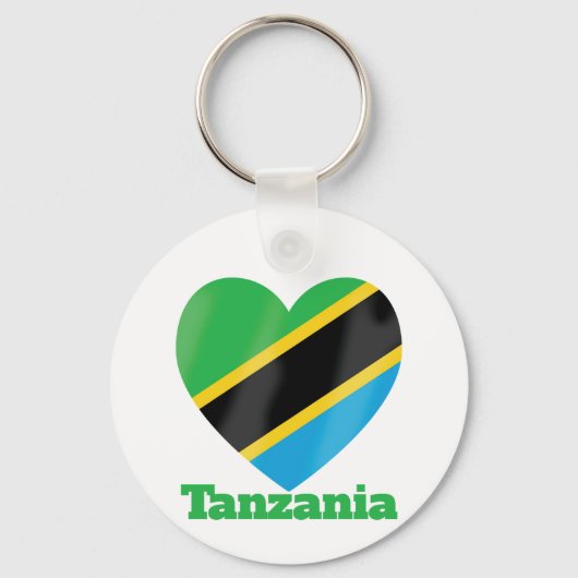 Tansania Herzenflagge Schlüsselanhänger (Rückseite)