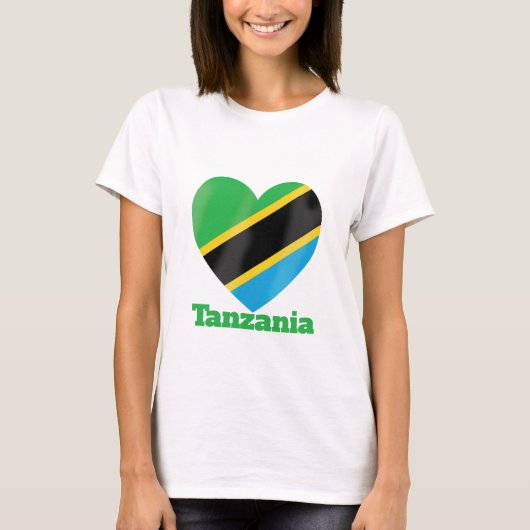 Tansania Herzenflagge T-Shirt (Vorderseite)