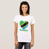 Tansania Herzenflagge T-Shirt (Vorne ganz)