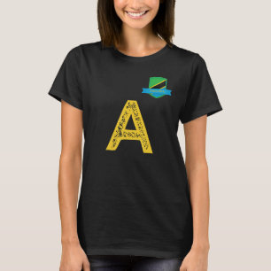 Tansania Human Flag Group Letter A Tansania Black T-Shirt