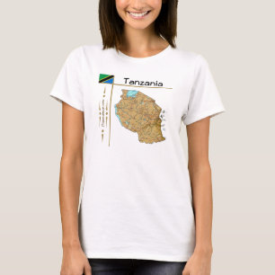 Tansania-Karte + Flagge + Titel T-Shirt