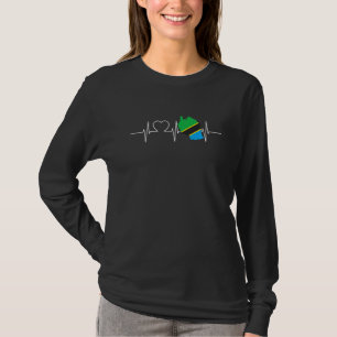 Tansania Karte mit Vintagem Heartbeat Tansania T-Shirt