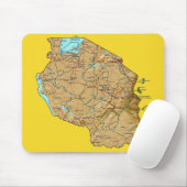 Tansania-Karte Mousepad (Mit Mouse)