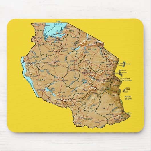 Tansania-Karte Mousepad (Vorne)