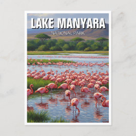 Tansania Lake Manyara Nationalpark Flamingos Postkarte
