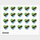 Tansania Liebe Flaggenstempel Herz-Aufkleber (Blatt)