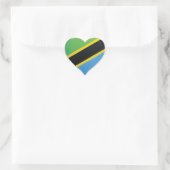 Tansania Liebe Flaggenstempel Herz-Aufkleber (Tasche)
