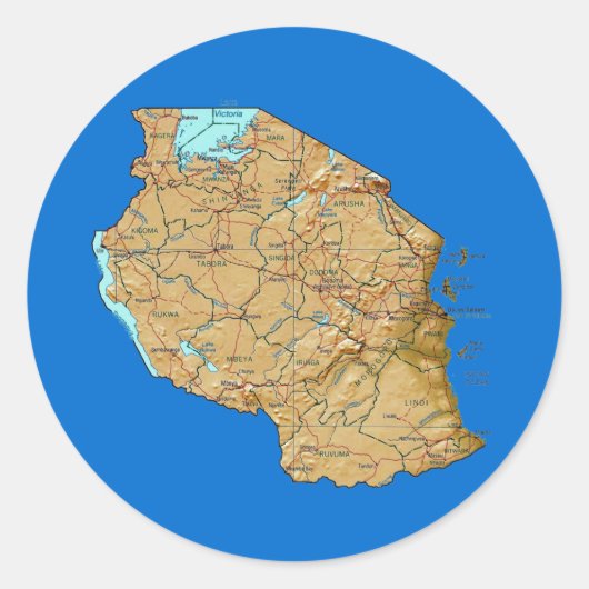 Tansania Map Sticker (Vorderseite)