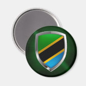 Tansania Metallic Emblem Magnet (Vorderseite/Rückseite)