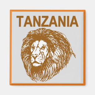 Tansania mit Löwe-Magneten Magnet