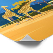 Tansania Safari Reiseplakat Afrika Poster (Ecke)