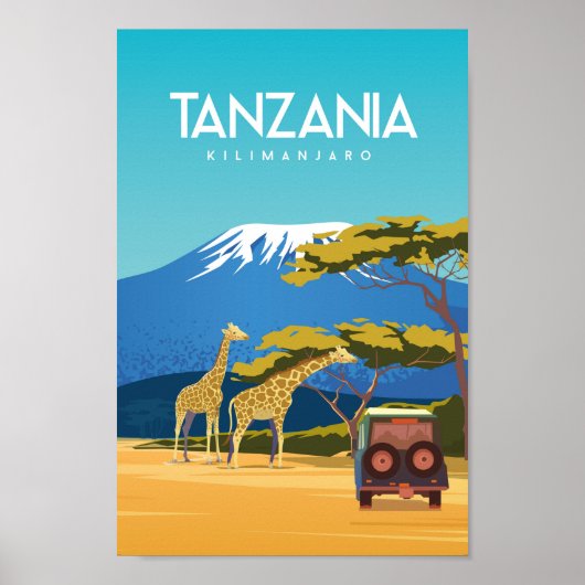 Tansania Safari Reiseplakat Afrika Poster (Vorne)