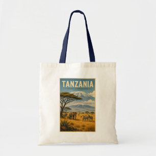 Tansania Safari Zebra Illustration Reise Kunst Tragetasche