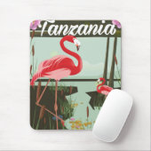 Tansania - See Natron - Flamingo Reiseplakat Mousepad (Mit Mouse)