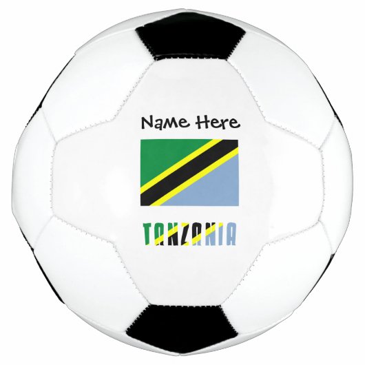 Tansania Tansania Flag Schwarze Personalisierung Fußball (Vorderseite)