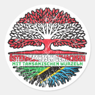 Tansania Tansania Österreichisches Baum Runder Aufkleber