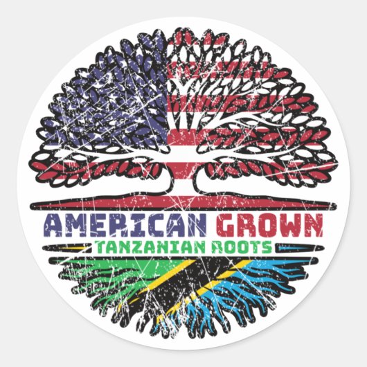 Tansania Tansania USA Vereinigte Staaten Staaten Runder Aufkleber (Vorderseite)