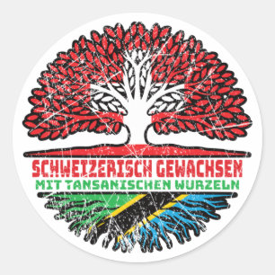 Tansania Tansanisch Schweizer Schweiz Baum Wurzel Runder Aufkleber