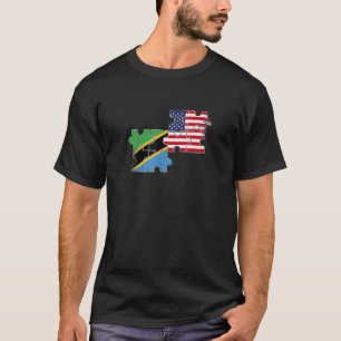 Tansania Usa Liebe Roots Tansanianische Flagge T-Shirt
