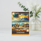 Tansania | Vintage Malerei Postkarte (Stehend Vorderseite)