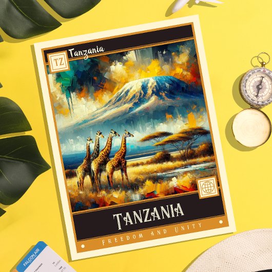 Tansania | Vintage Malerei Postkarte