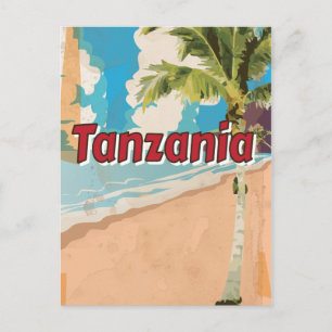 Tansania Vintager Urlaub Poster Postkarte