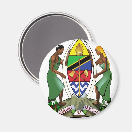 Tansania Wappen Magnet (Vorderseite/Rückseite)